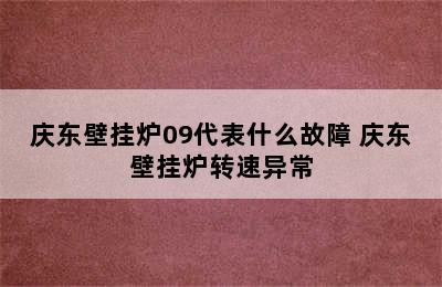 庆东壁挂炉09代表什么故障 庆东壁挂炉转速异常